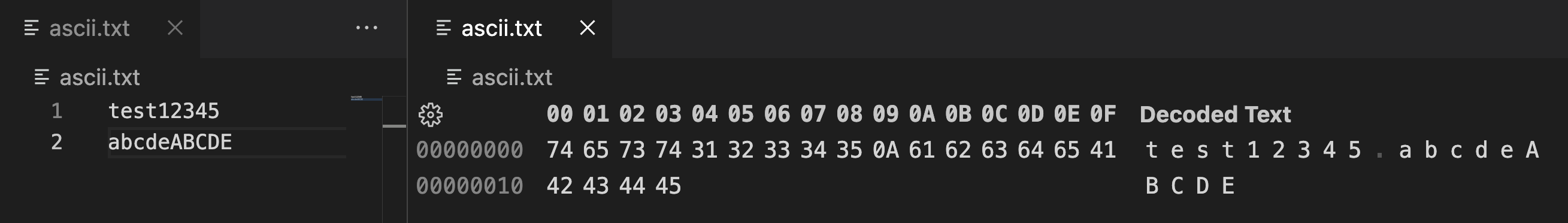 ASCII-binary